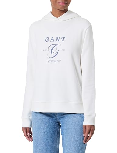 GANT Damen REG Graphic Hoodie Kapuzenpullover, Eggshell, XL von GANT