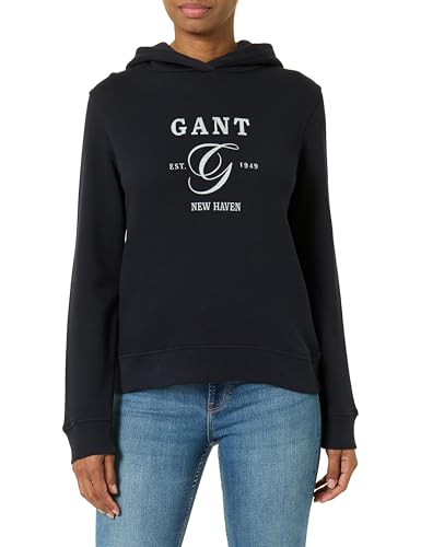 GANT Damen REG Graphic Hoodie Kapuzenpullover, Evening Blue, L von GANT