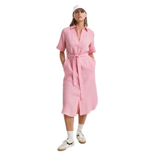 GANT Damen REG Linen SS Shirt Dress Kleid, Geranium PINK, 36 GANT Damen REG Linen SS Shirt Dress Kleid, Geranium PINK, 36 von GANT
