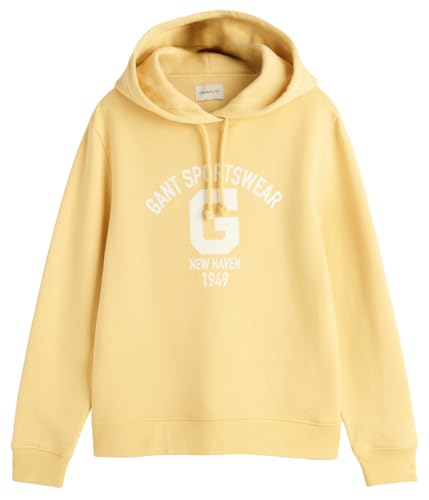 GANT Damen REG Logo Hoodie Kapuzenpullover, Dusty Yellow, 46 von GANT