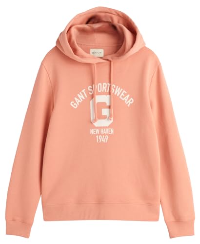 GANT Damen REG Logo Hoodie Kapuzenpullover, Peachy PINK, 42 von GANT