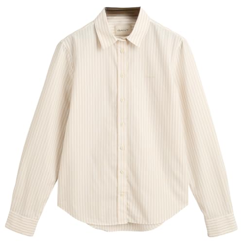 GANT Damen REG POPLIN Striped Shirt Bluse, Soft Oat,38 von GANT