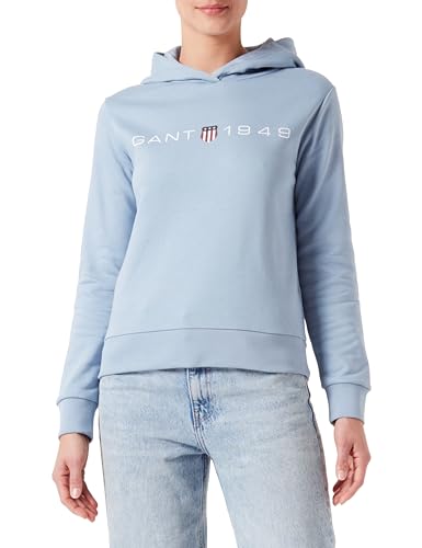 GANT Damen REG Printed Graphic Hoodie Kapuzenpullover, Dove Blue, 42 von GANT