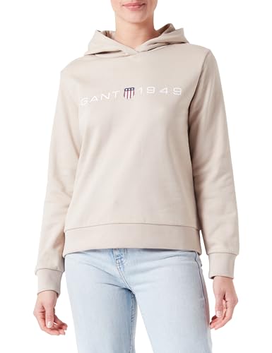 GANT Damen REG Printed Graphic Hoodie Kapuzenpullover, Dry Sand, XL von GANT