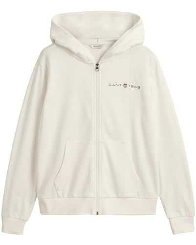 GANT Damen REG Printed Graphic Zip Hood Kapuzenpullover, Eggshell, 46 von GANT