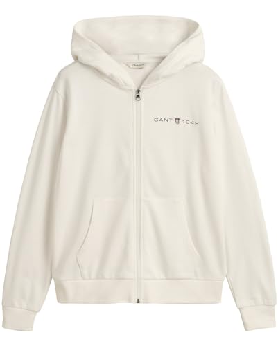GANT Damen REG Printed Graphic Zip Hood Kapuzenpullover, Eggshell, XXL von GANT