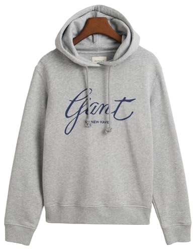 GANT Damen REG Script Hoodie Kapuzenpullover, Dusty Navy, 36 von GANT