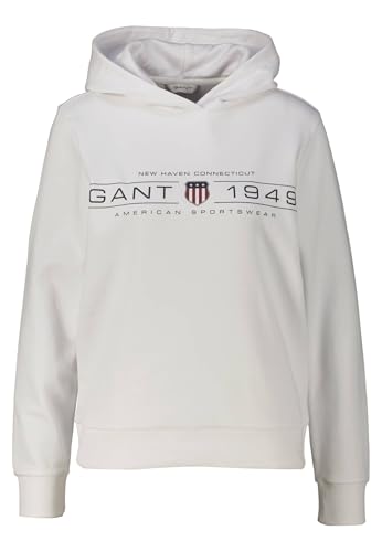 GANT Damen REG Shield Hoodie Kapuzenpullover, White, XXL von GANT