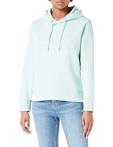 GANT Damen REG Shield Hoodie Tonal Logo Kapuzenpullover, Minty Green, M von GANT