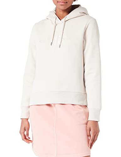 GANT Damen REG Shield Hoodie Tonal Logo Kapuzenpullover, Putty, L von GANT