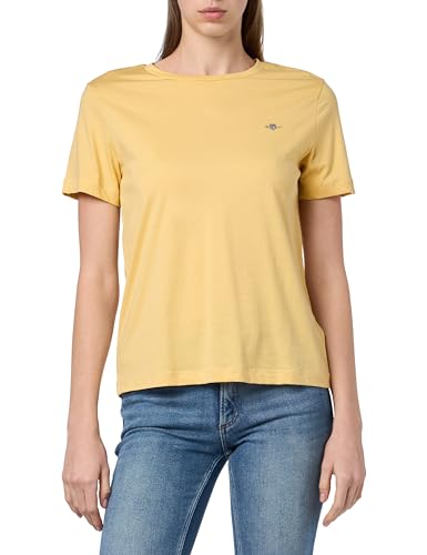 GANT Damen REG Shield SS T-Shirt, Dusty Yellow, X-Large von GANT