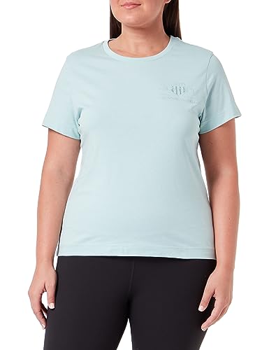 GANT Damen REG Shield SS Tonal Logo T-Shirt, Dusty Turquoise, S von GANT