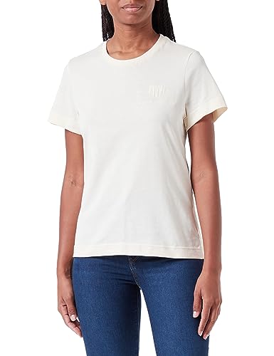 GANT Damen REG Shield SS Tonal Logo T-Shirt, Linen, S von GANT