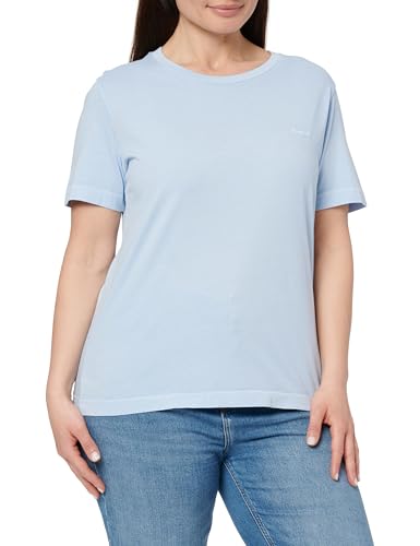 GANT Damen REG Sunfaded SS C-Neck T-Shirt, Fresh Blue, Small von GANT