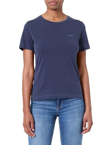 GANT Damen REG Sunfaded SS C-Neck T-Shirt, Persian Blue, XXL von GANT