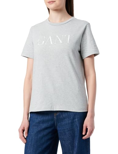 GANT Damen REG Tonal Graphic SS T-Shirt, Light Grey Melange, Large GANT Damen REG Tonal Graphic SS T-Shirt, Light Grey Melange, Large von GANT