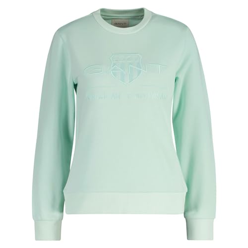 GANT Damen REG Tonal Shield C-Neck Sweat Sweatshirt, Faded Mint, 42 von GANT