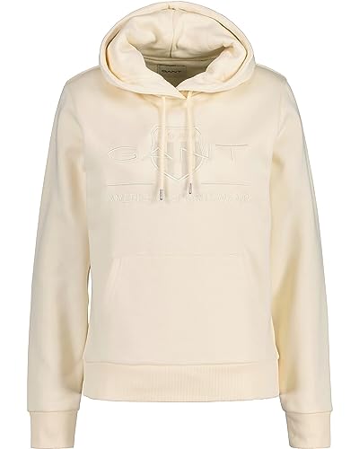 GANT Damen REG Tonal Shield Hoodie Kapuzenpullover, Linen, 32 von GANT