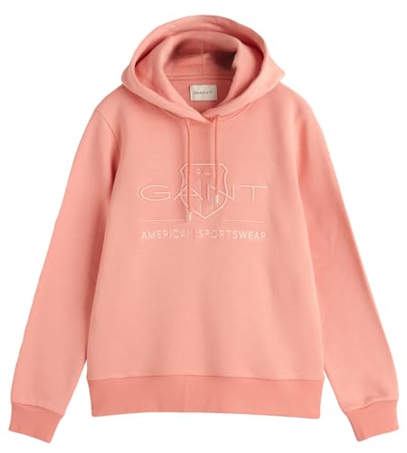 GANT Damen REG Tonal Shield Hoodie Kapuzenpullover, Peachy PINK, XS von GANT