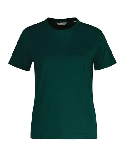 GANT Damen REG Tonal Shield SS T-Shirt, DEEP Forest, M von GANT