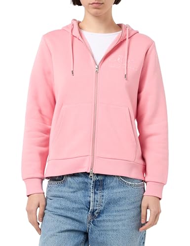 GANT Damen REG Tonal Shield Zip Hoodie Kapuzenpullover, Geranium PINK, 38 von GANT