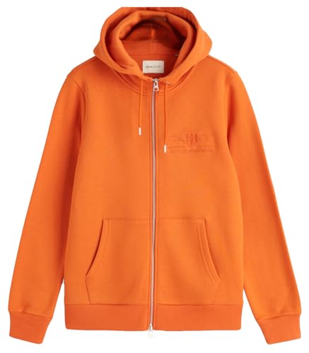 GANT Damen REG Tonal Shield Zip Hoodie Kapuzenpullover, Pumpkin ORANGE, 50 von GANT