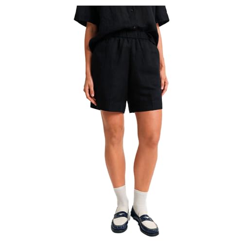 GANT Damen REL Linen Blend Pull ON Klassische Shorts, Black, 36 von GANT