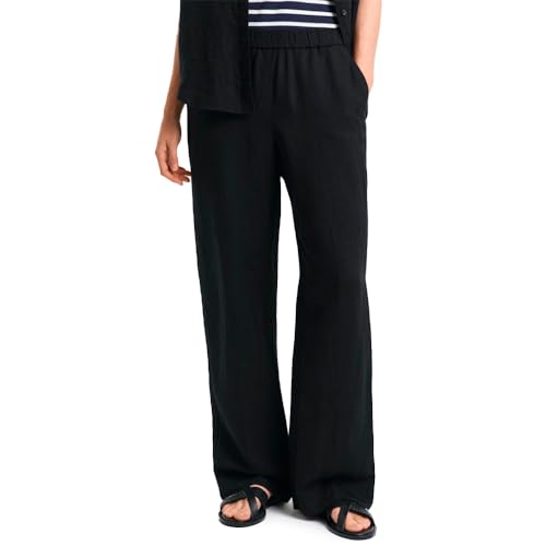 GANT Damen REL Linen Blend Pull ON Pants Hose, Black, 46 von GANT
