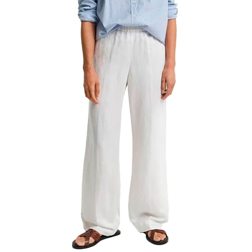 GANT Damen REL Linen Blend Pull ON Pants Hose, Eggshell, 32 von GANT