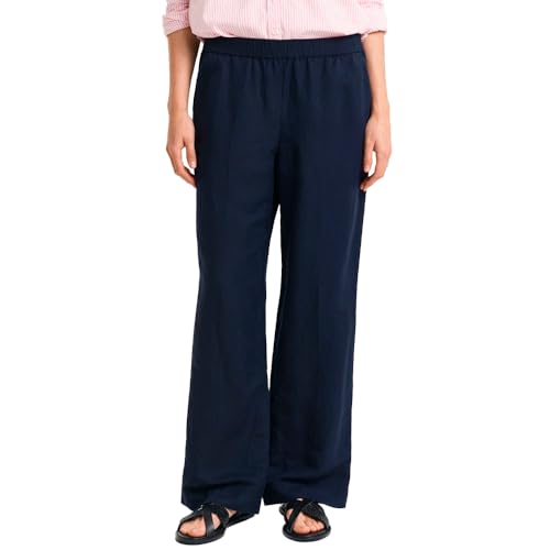 GANT Damen REL Linen Blend Pull ON Pants Hose, Evening Blue, 40 von GANT