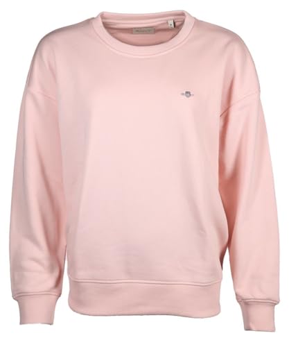 GANT Damen REL Shield C-Neck Sweat Logo Rundhalspullover, Faded PINK, S von GANT