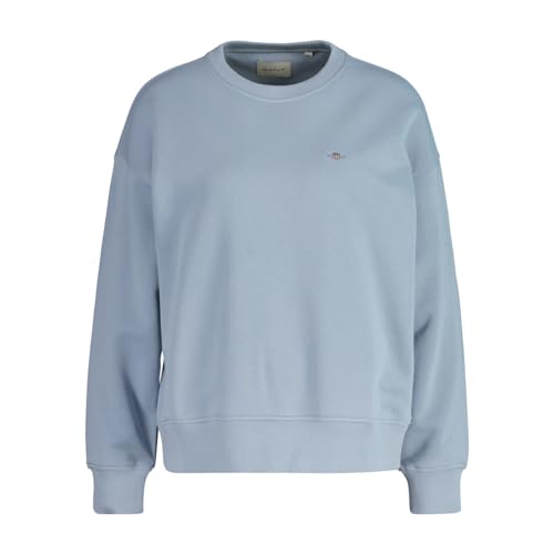 GANT Damen REL Shield C-Neck Sweat Sweatshirt, Dove Blue, 36 von GANT