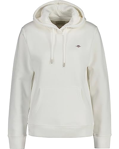 GANT Damen REL Shield Hoodie Logo Kapuzenpullover, Eggshell, S von GANT