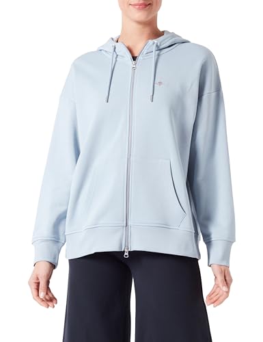 GANT Damen REL Shield Zip Hoodie Kapuzenpullover, Dove Blue, 38 von GANT