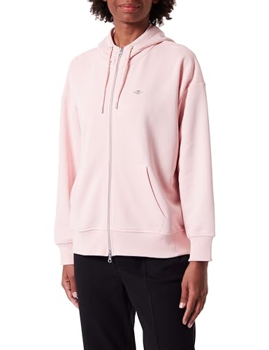 GANT Damen REL Shield Zip Hoodie Kapuzenpullover, Faded PINK, 42 von GANT