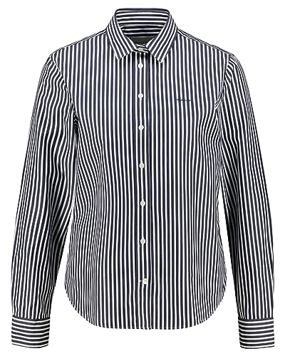 GANT Damen Reg Poplin Stripe Shirt Klassisches Hemd, Classic Blue, 38 EU von GANT