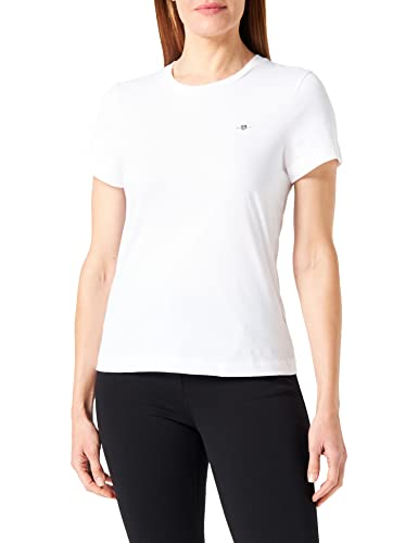 GANT Damen Reg Shield T-shirt T Shirt, Weiß, M EU von GANT