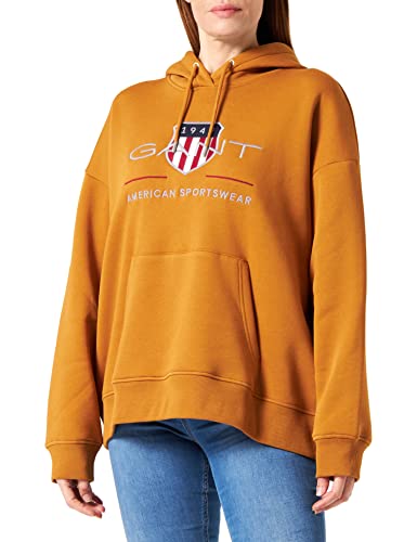 GANT Damen Rel Archive Shield Hoodie Kapuzenpullover, Cinnamon Brown, L EU von GANT