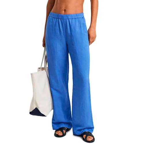 GANT Damen Rel Linen Blend Pull On Pants Hose, Sailor Blue, 38 EU von GANT