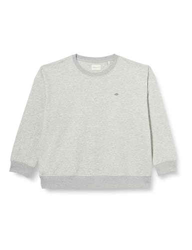 GANT Damen Rel Shield C-neck Sweatshirt, Light Grey Melange, L EU von GANT