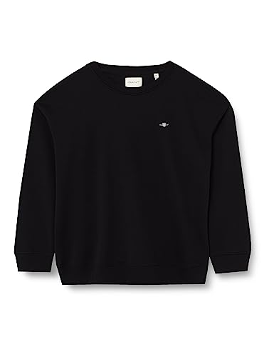 GANT Damen Rel Shield C-neck Sweatshirt, Schwarz, M EU von GANT