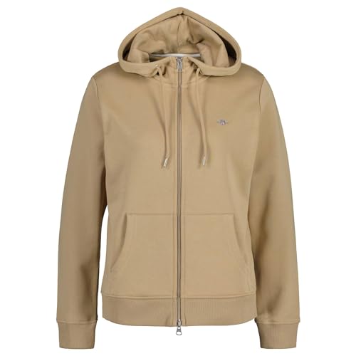 GANT Damen Rel Shield Full Zip Hoodie Kapuzenpullover, Dark Khaki, L EU von GANT