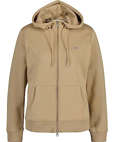 GANT Damen Rel Shield Full Zip Hoodie Kapuzenpullover, Dark Khaki, M EU von GANT