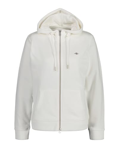 GANT Damen Rel Shield Full Zip Hoodie Kapuzenpullover, Eggshell, 3XL EU von GANT