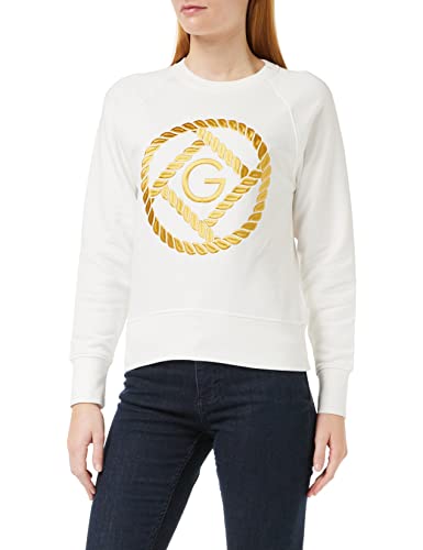 GANT Damen Rope ICON C-Neck Sweat Sweatshirt, Eggshell, XXL von GANT