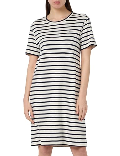 GANT Damen Striped SS T-Shirt Dress Kleid, Classic Blue, Medium von GANT