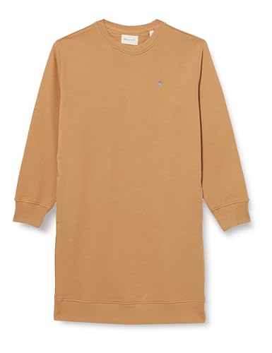 GANT Damen Shield C-Neck Sweat Dress Kleid, Caramel BEIGE, Small von GANT