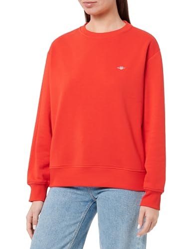 GANT Damen Shield C-Neck Sweat Sweatshirt, Bright RED, 46 von GANT