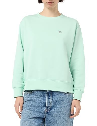 GANT Damen Shield C-Neck Sweat Sweatshirt, Faded Mint, 38 von GANT
