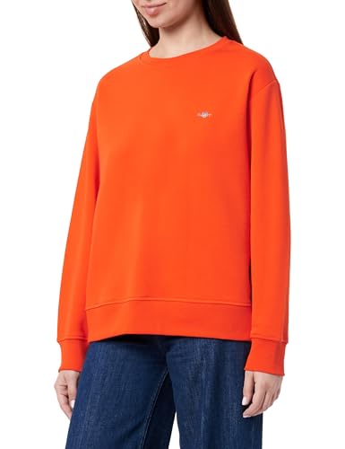 GANT Damen Shield C-Neck Sweat Sweatshirt, Marled RED, 42 von GANT